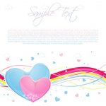 Love Themed Design with Hearts, Swirls and Sample Text